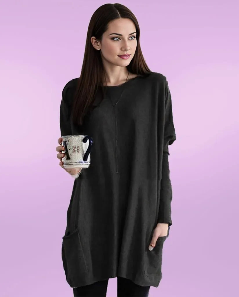 Phoebe | Cozy Long Sweater with Pockets for Effortless Casual Style