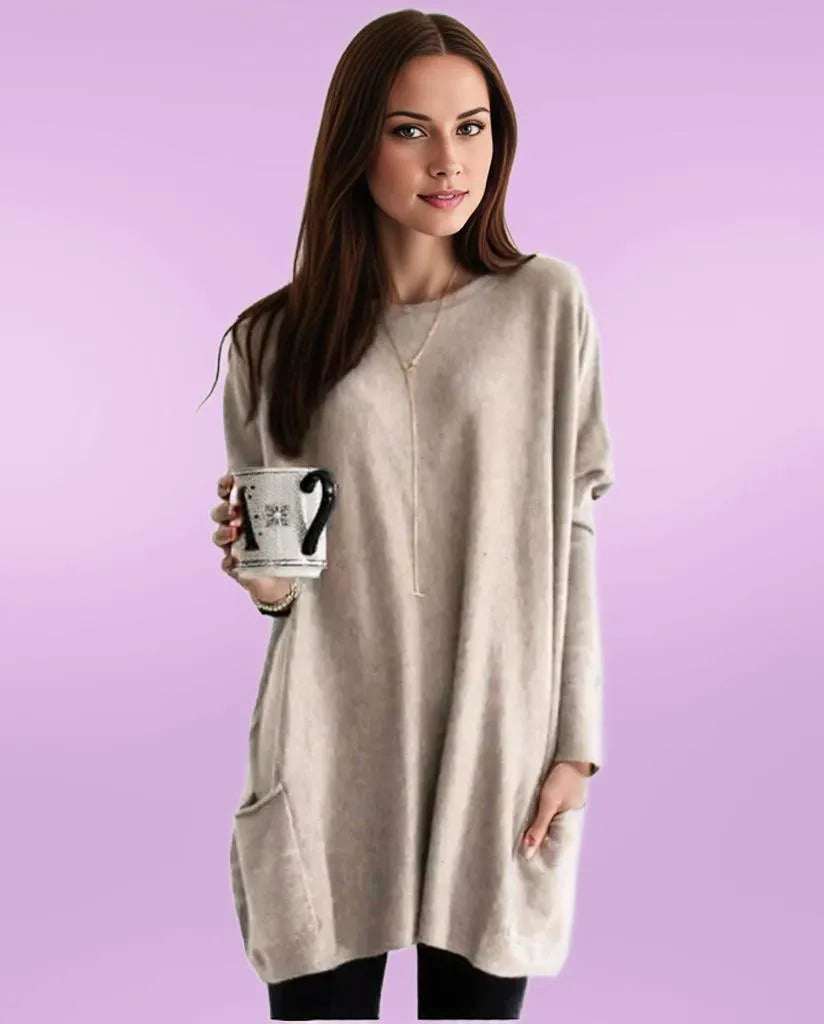 Phoebe | Cozy Long Sweater with Pockets for Effortless Casual Style