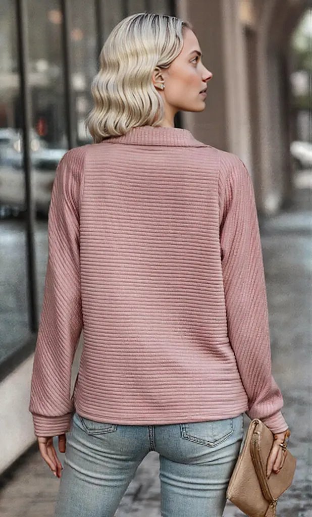 Ella | Women's Textured Quarter-Zip Pullover