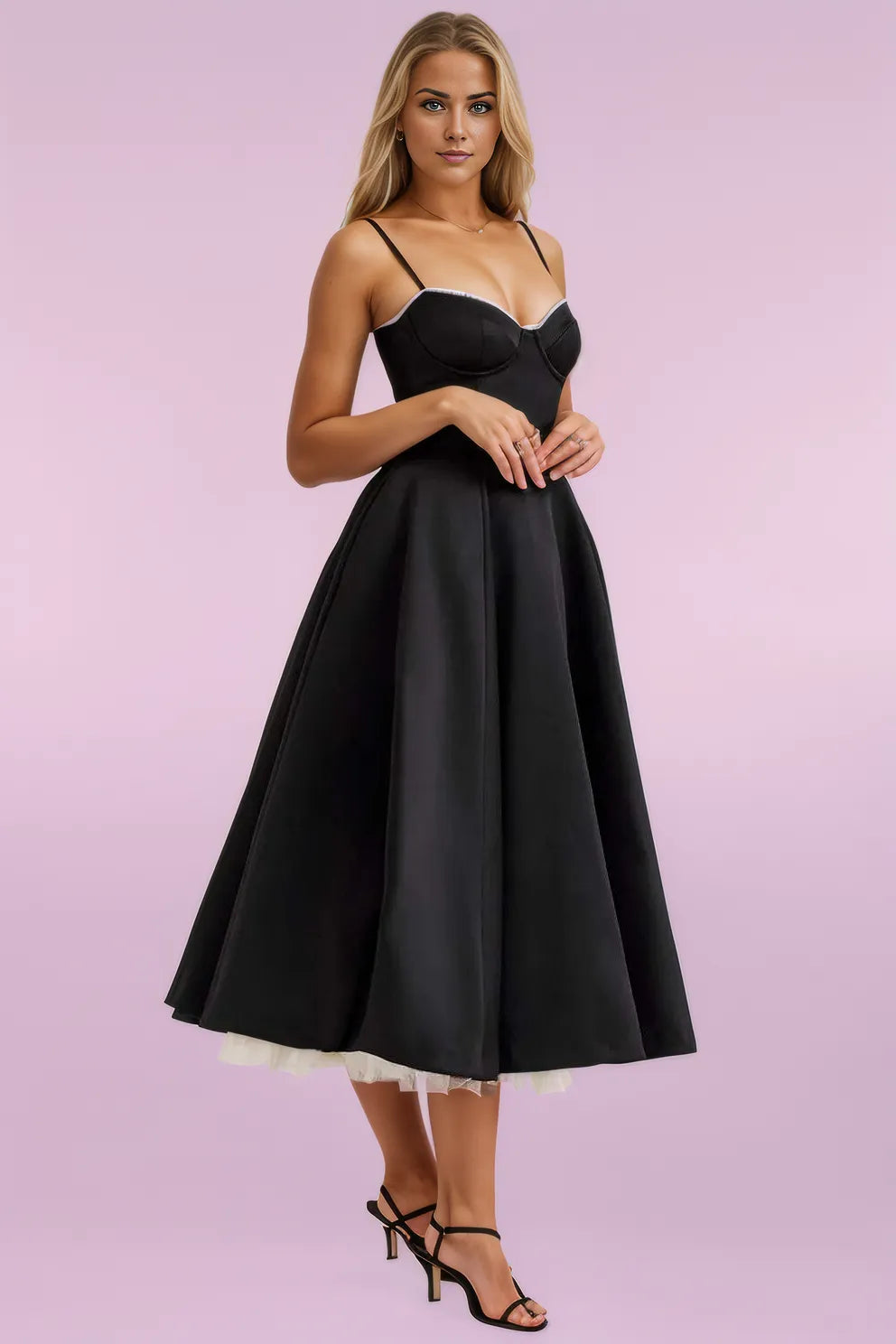 Black Christina Midi Dress