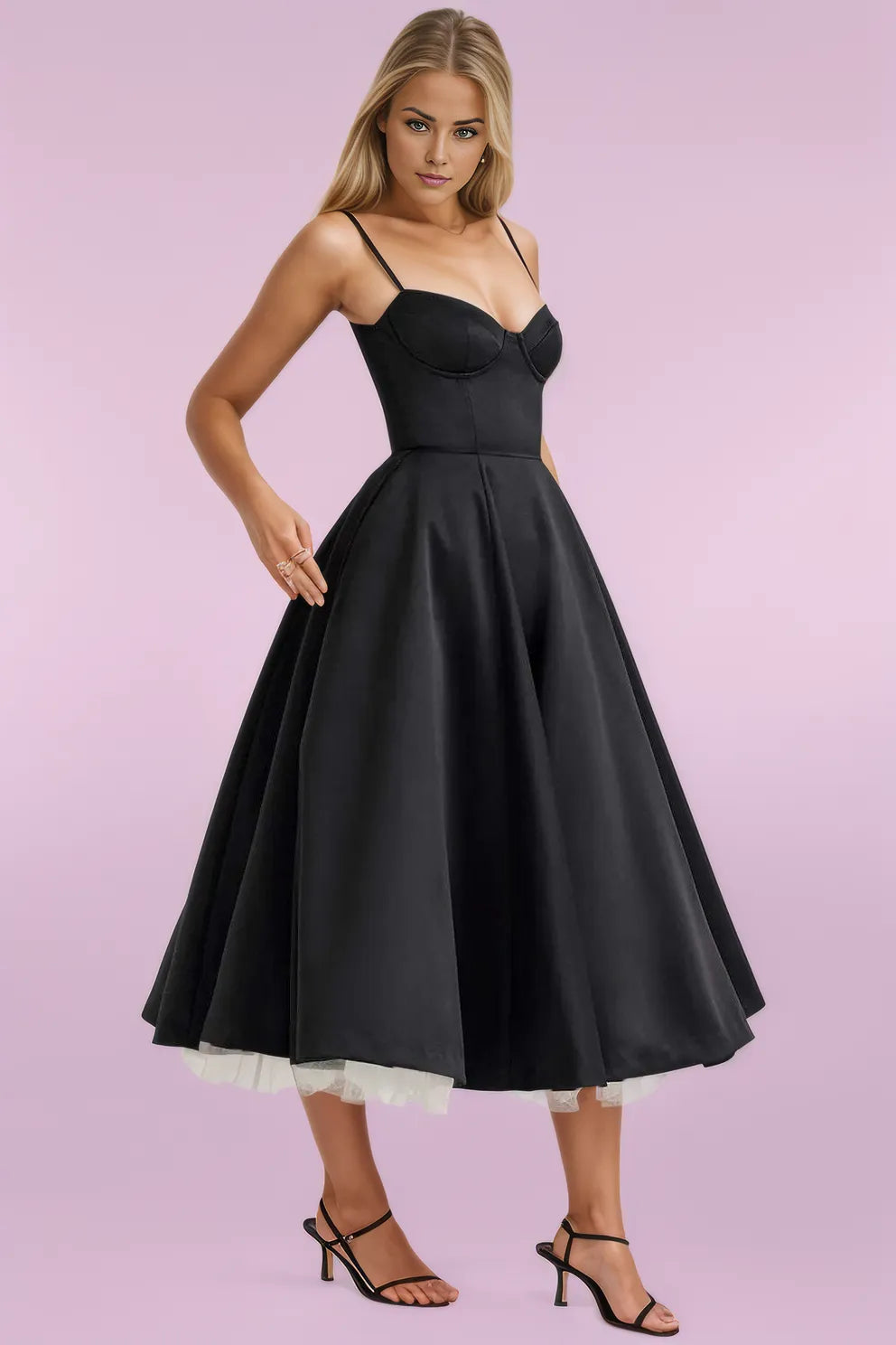 Black Christina Midi Dress