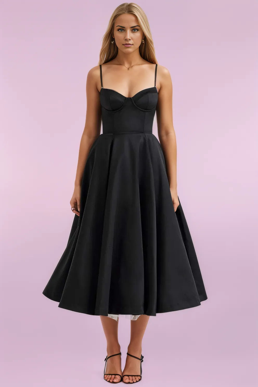 Black Christina Midi Dress