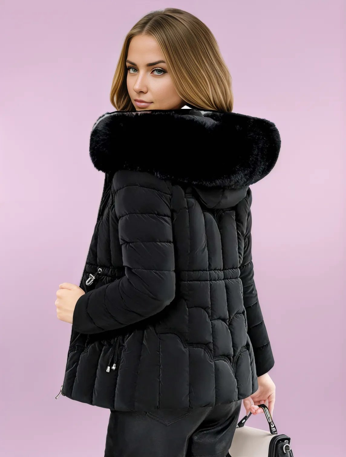 Faux Fur Trimmed Padded Parka Puffer Coat