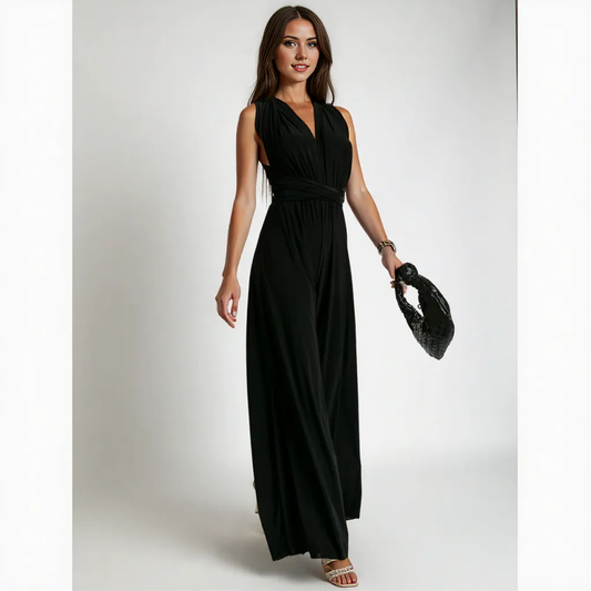 Daisy | Chic Sleeveless Wide-Leg Jumpsuit for Women | Wrap Waist Style