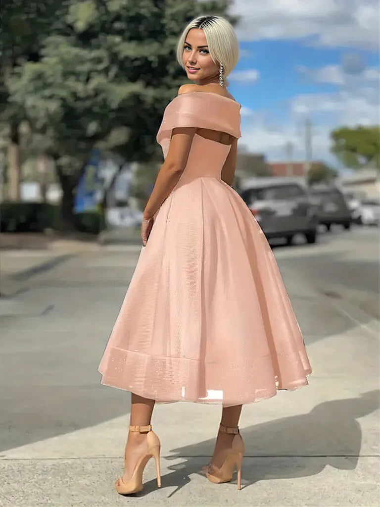 Chic Off-Shoulder Midi Dress for Women