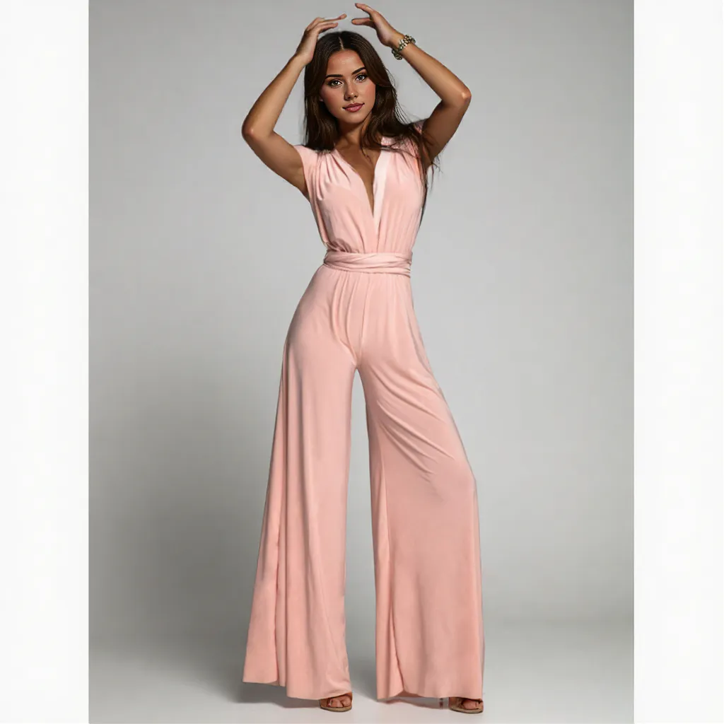 Daisy | Chic Sleeveless Wide-Leg Jumpsuit for Women | Wrap Waist Style