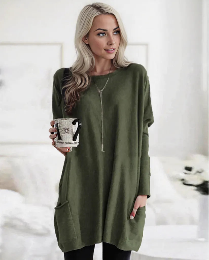 Phoebe | Cozy Long Sweater with Pockets for Effortless Casual Style