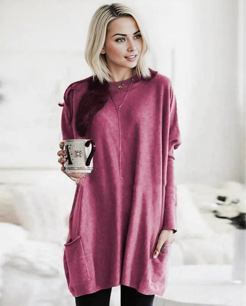 Phoebe | Cozy Long Sweater with Pockets for Effortless Casual Style