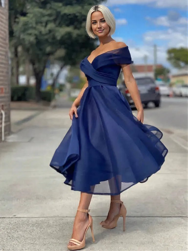 Chic Off-Shoulder Midi Dress for Women