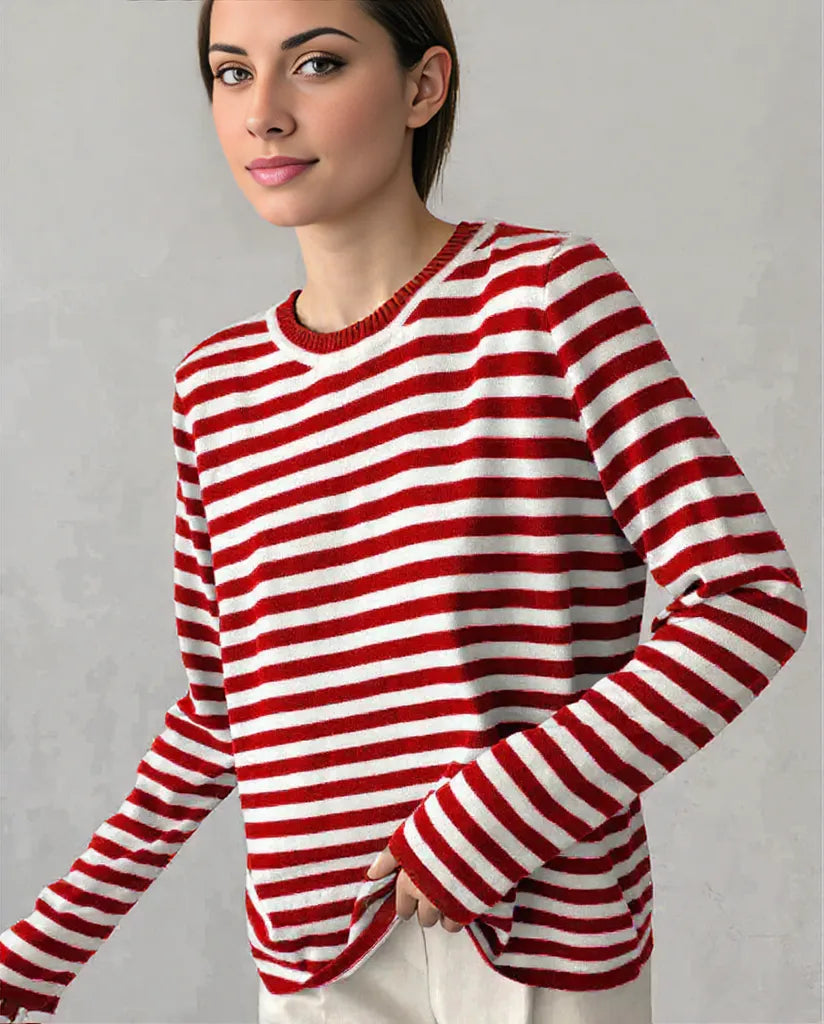 Sabrina | Chic Striped Long Sleeve Top for Effortless Style