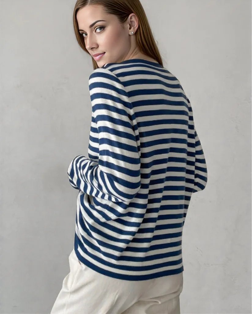 Sabrina | Chic Striped Long Sleeve Top for Effortless Style