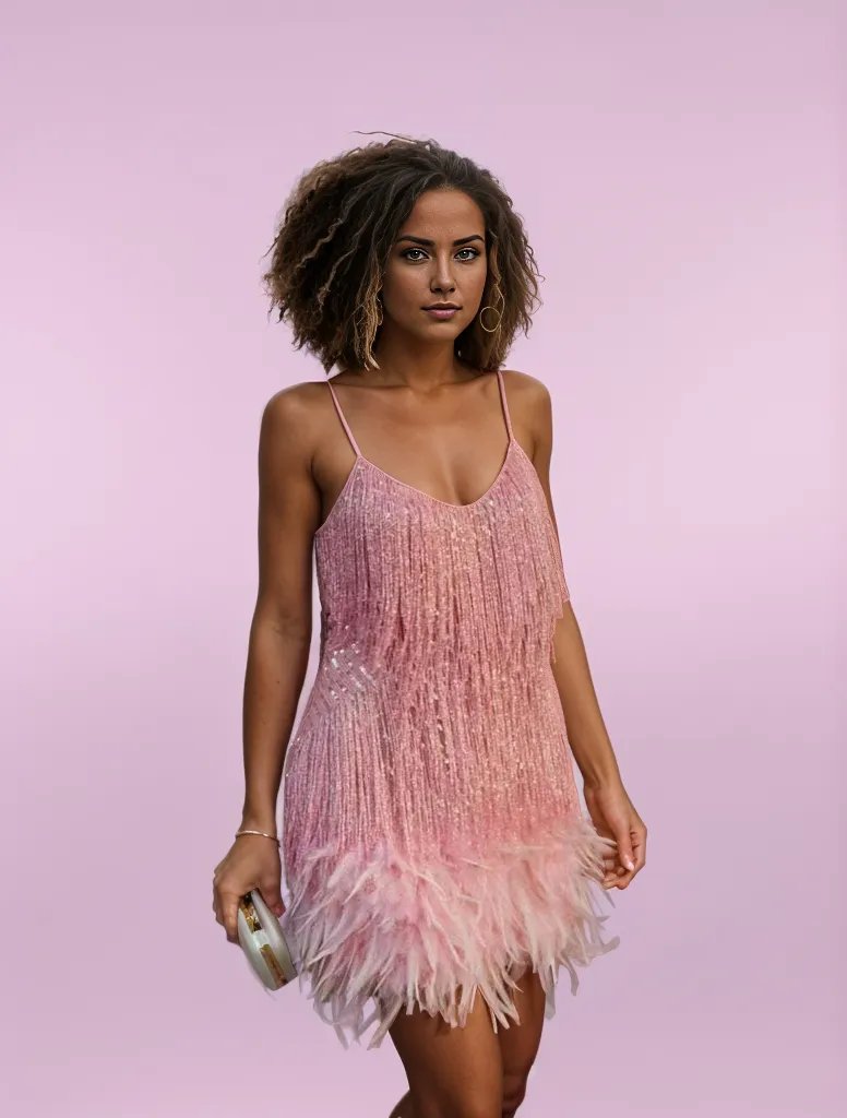 Sophia | Tassel, Sequin, and Feather Mini Dress