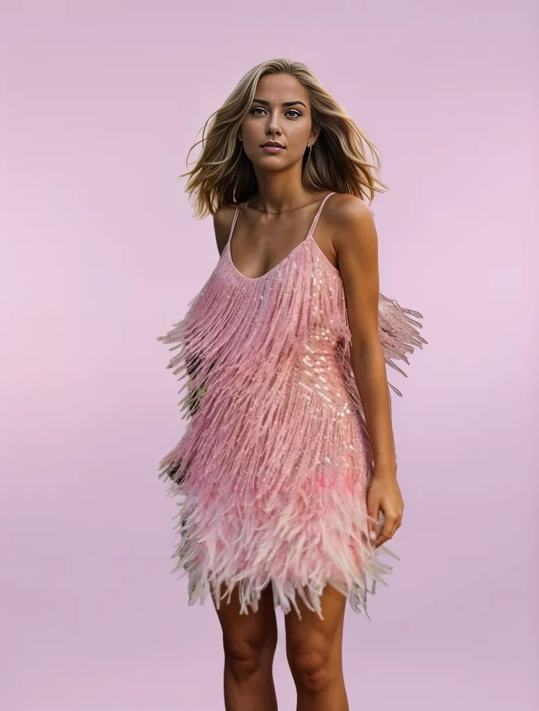 Sophia | Tassel, Sequin, and Feather Mini Dress