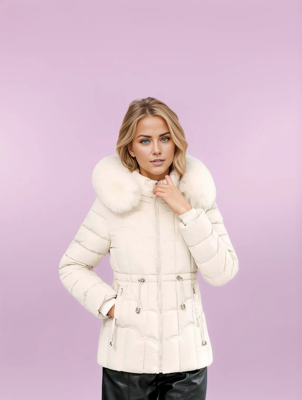 Faux Fur Trimmed Padded Parka Puffer Coat