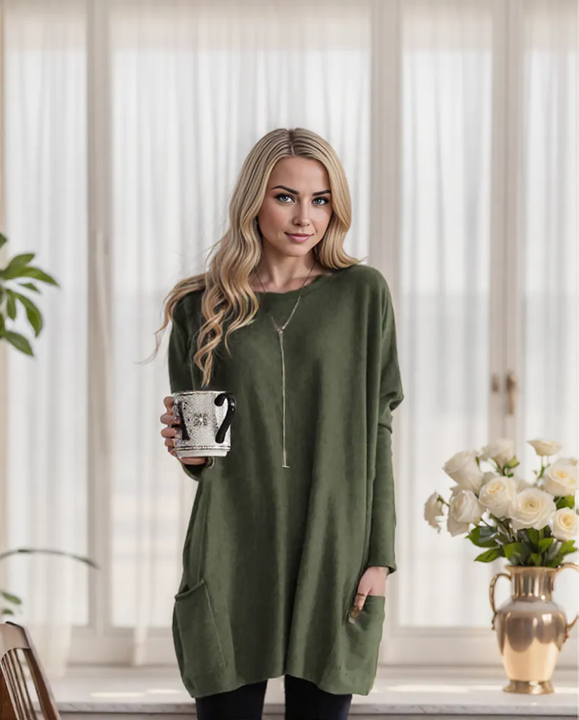 Phoebe | Cozy Long Sweater with Pockets for Effortless Casual Style