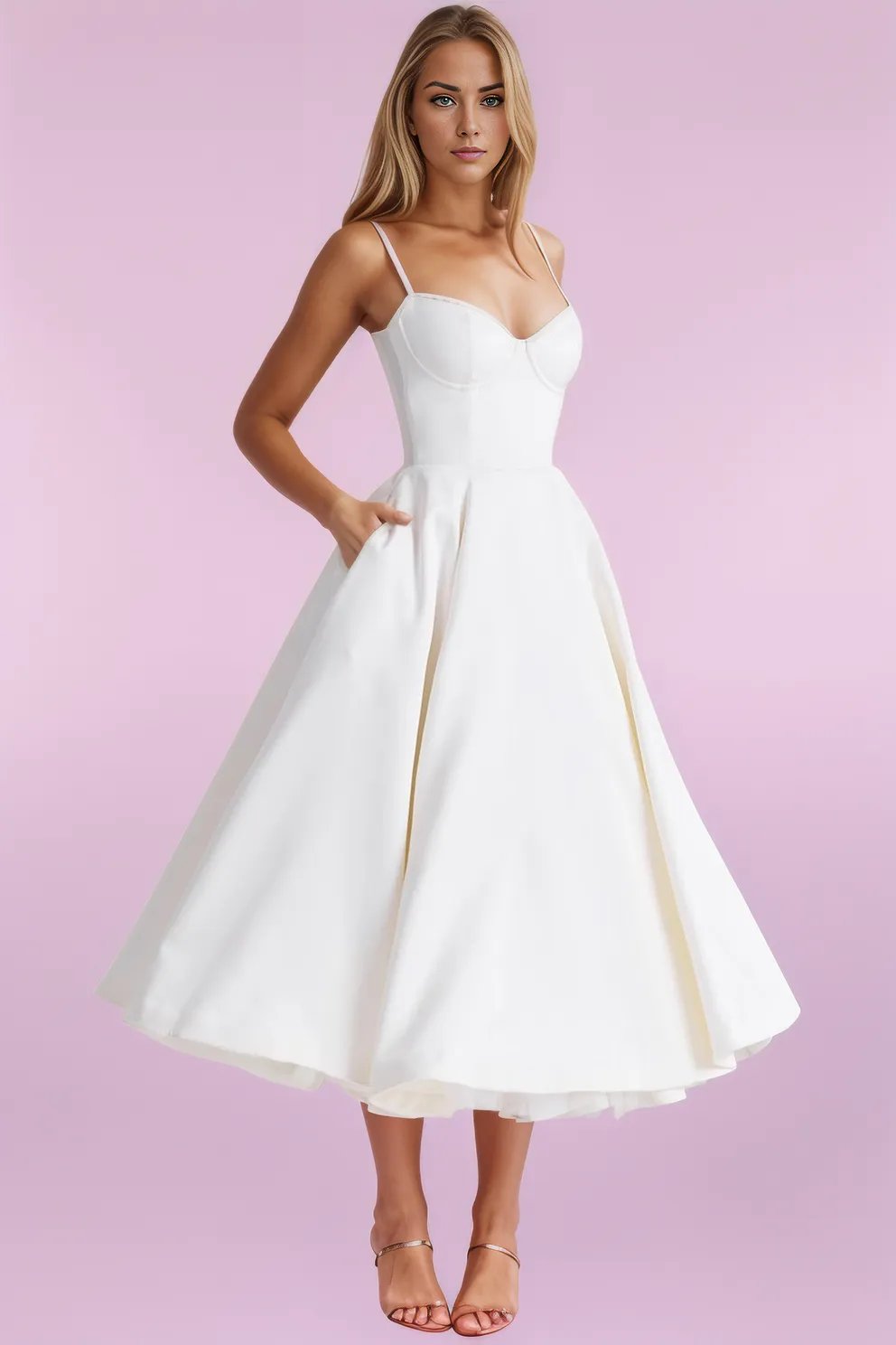 White Nicole Midi Dress