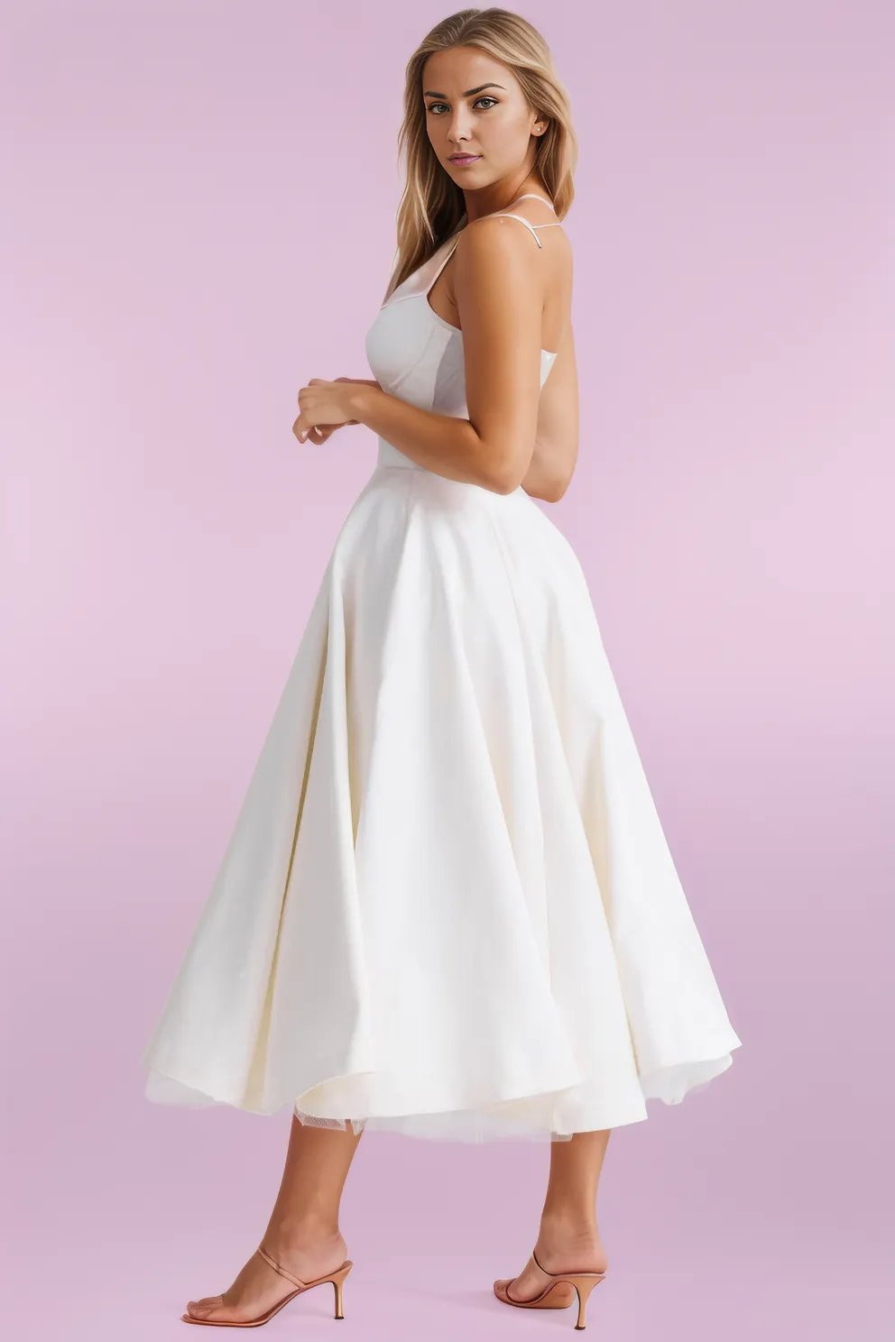 White Nicole Midi Dress