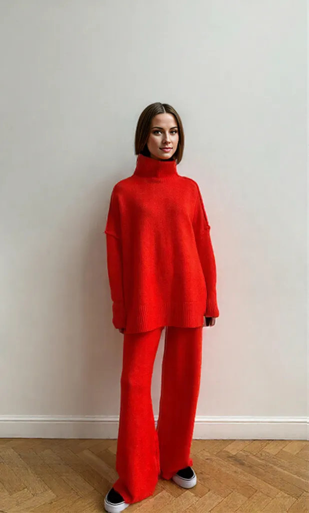 Yasmine | Women's Turtleneck Knit Ensemble