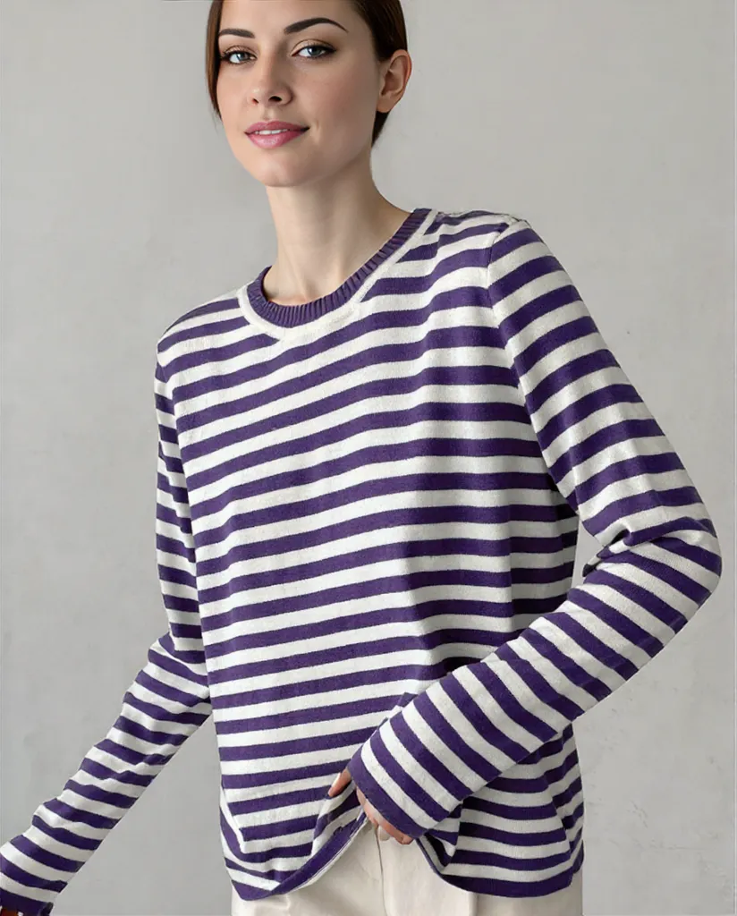 Sabrina | Chic Striped Long Sleeve Top for Effortless Style