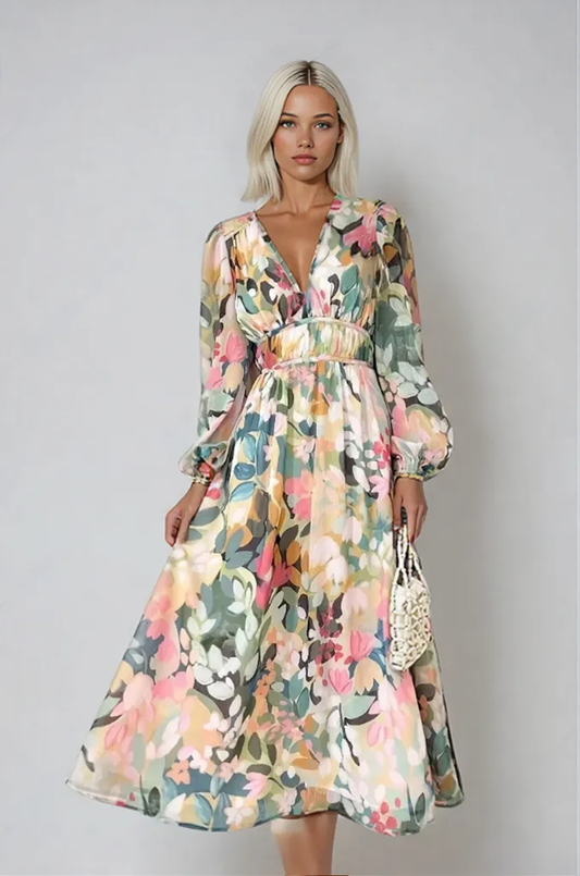 Luna | Elegant Floral Timeless Dress